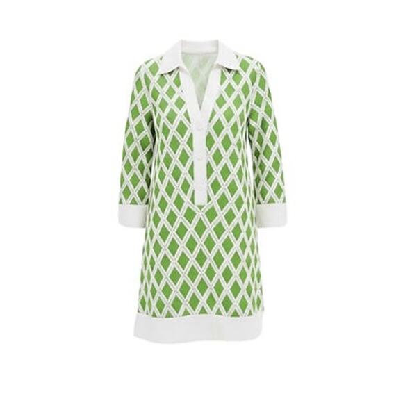 TUCKERNUCK Kelly Green Crochet Collier Dress Size L NWT Retail $198 Tuckernuck - Picture 10 of 10